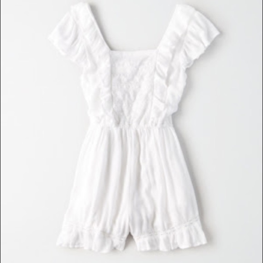 Apron Lace Ruffle Romper